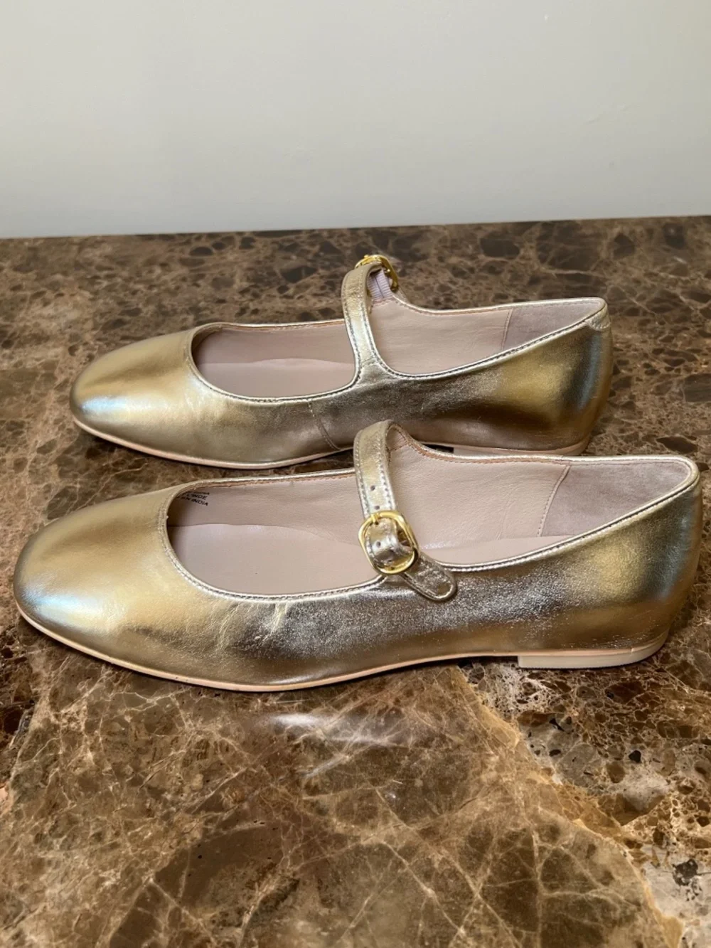 Seychelles Shea Metallic Light Gold Mary Jane Leather Shoe, Size 10, NWT